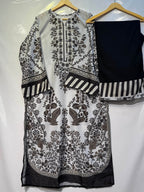 Bahaar - Digital Printed Silk Long Kaftan & Plazo 2 Piece