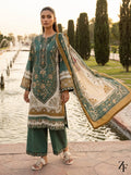 Zumurrud Bottle Green Mustard 3 piece printed suit - editorial look