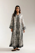 Bahaar - Digital Printed Silk Long Kaftan & Plazo 2 Piece