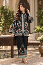 Shab-e-Gul - Black Floral 2 Piece Printed Suit