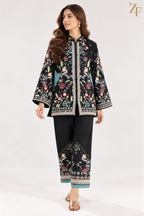 Shab-e-Gul - Black Floral 2 Piece Printed Suit
