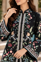 Shab-e-Gul - Black Floral 2 Piece Printed Suit