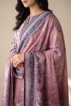Banafsha - Lilac Pink Poly Lawn 3 Piece Printed Suit
