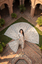 Neelofar - Ivory Poly Lawn 3 Piece Printed Suit