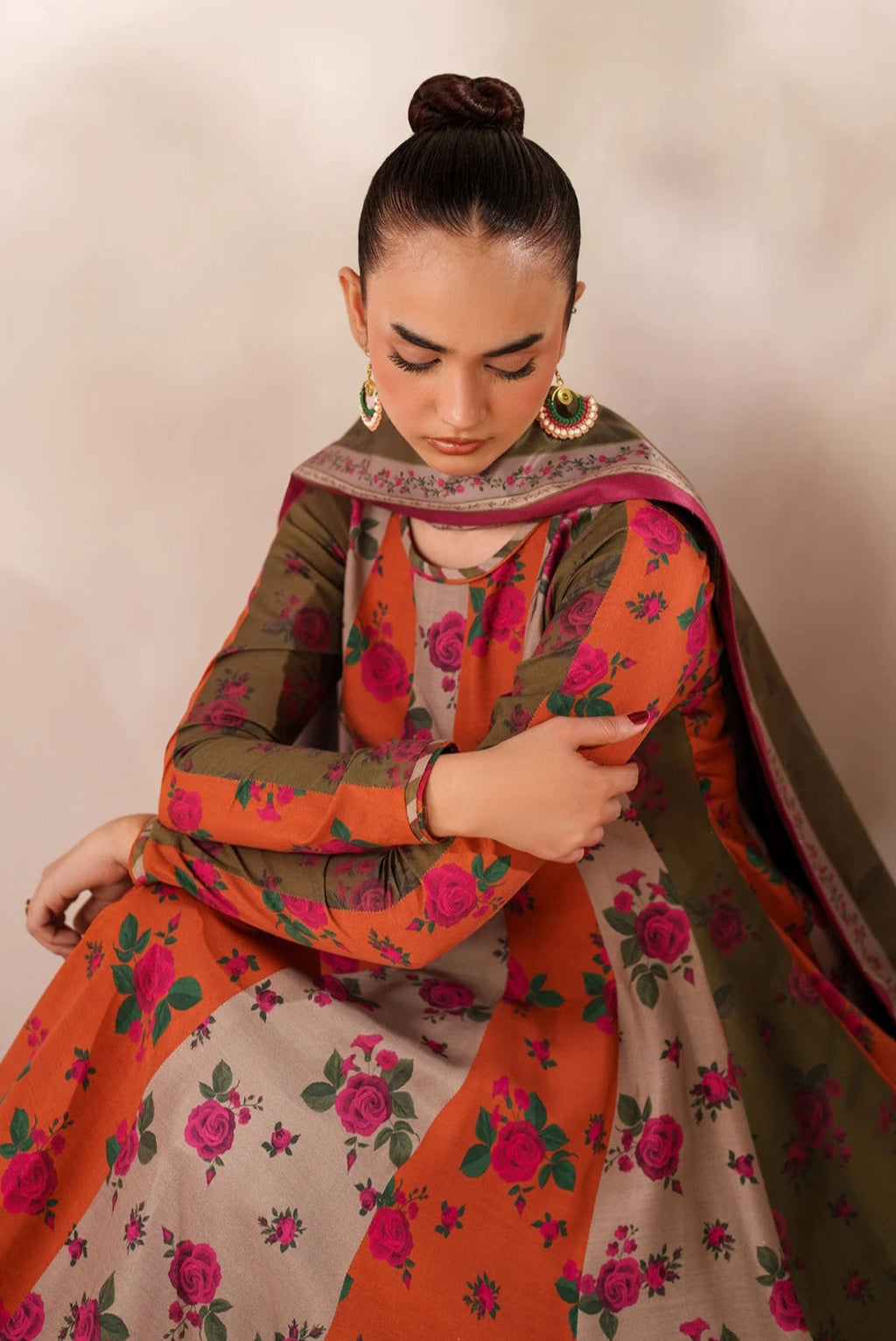Rangeen Bahar multi colour 3 piece frock