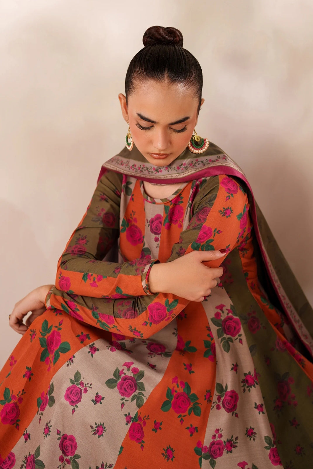 Rangeen Bahar multi colour 3 piece frock