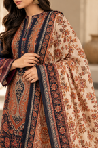 Kashmira - Navy Poly Lawn 3 Piece Printed Suit