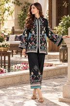 Shab-e-Gul - Black Floral 2 Piece Printed Suit