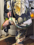 Black Emerald Bloom Co-ord Set digital printed silk 3-piece suit, image 8 of 11