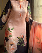 Black Roses digital printed silk 3-piece suit, image 3 of 4