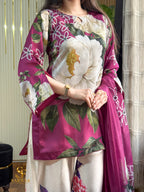 Blush Peony digital printed silk 3-piece suit, image 4 of 4