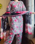 Cheetah (Design 2) Swiss lawn 3-piece suit, image 3 of 4