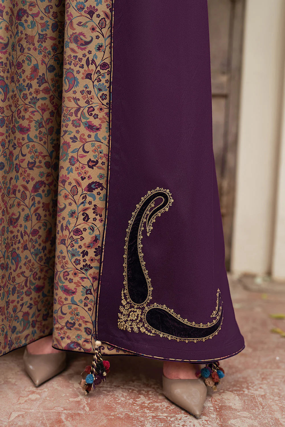 3PC BANA-DORA Printed Suit with Embroidered Shawl – GC-A33