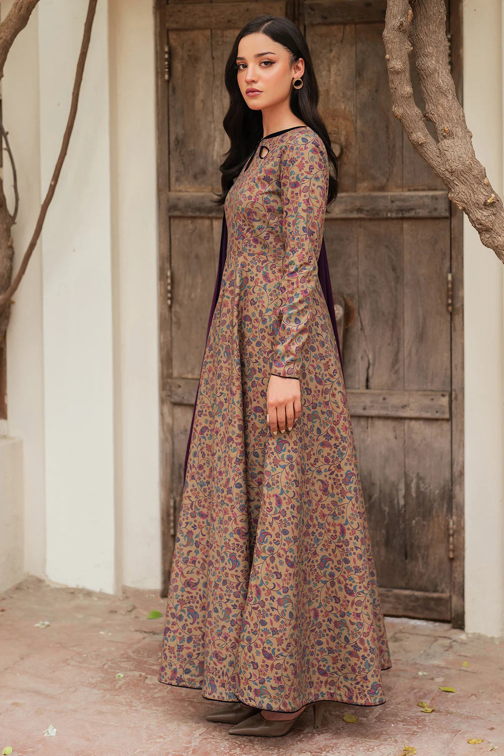 3PC BANA-DORA Printed Suit with Embroidered Shawl – GC-A33