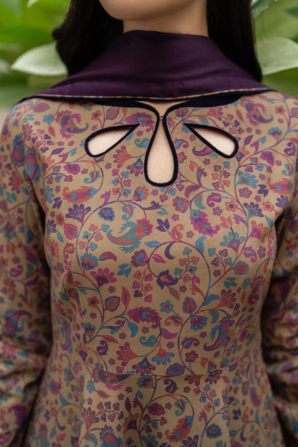 3PC BANA-DORA Printed Suit with Embroidered Shawl – GC-A33