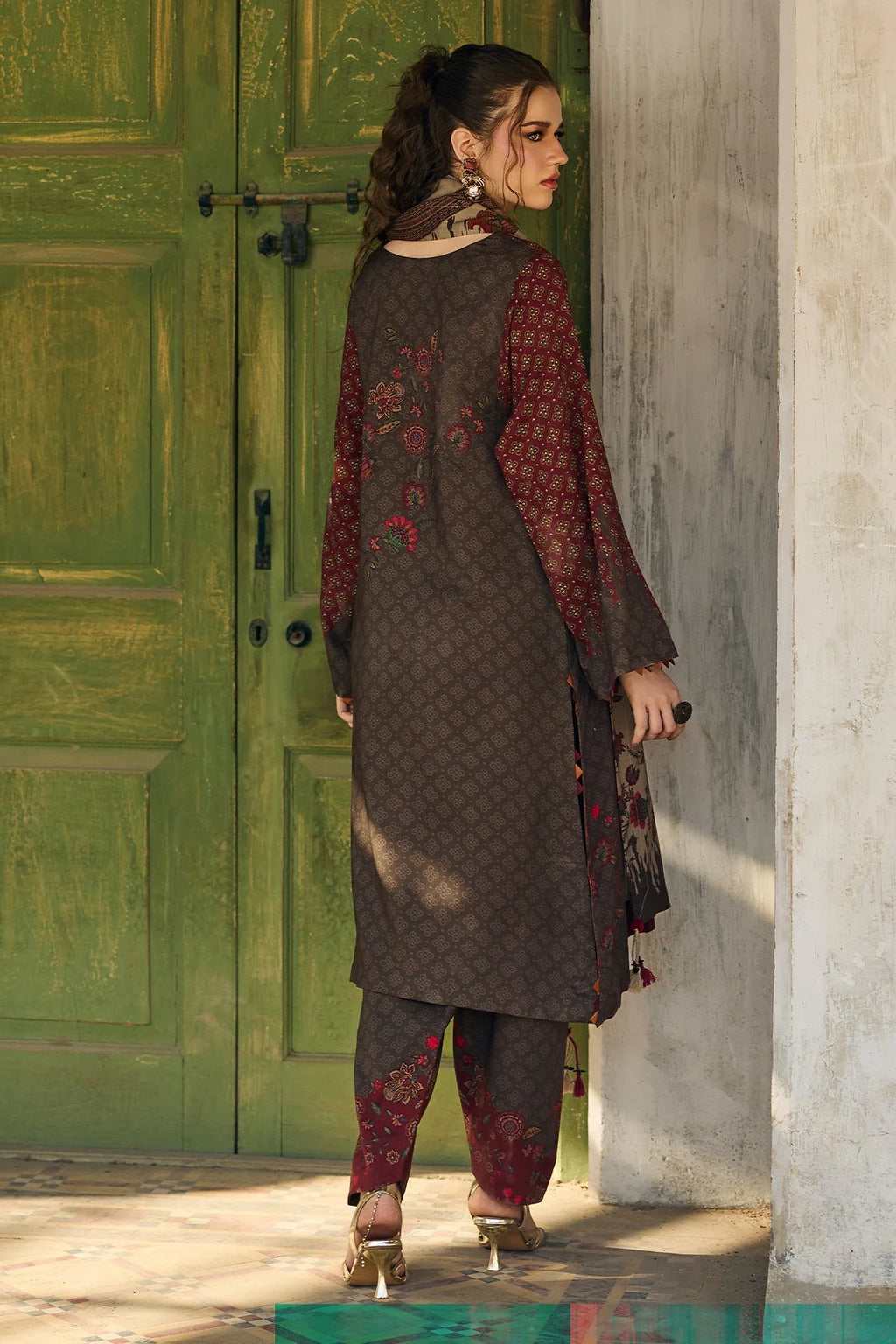 3PC Khadar Printed Suit with Shawl – GC-A34