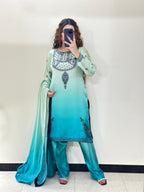 Pista digital printed silk 3-piece suit, image 2 of 6