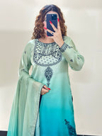 Pista digital printed silk 3-piece suit, image 4 of 6