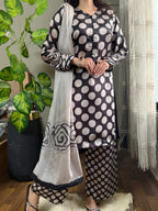 Polka digital printed silk 3-piece suit, image 2 of 6