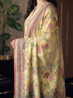 Basant - Yellow Poly Lawn 3 Piece Printed Suit