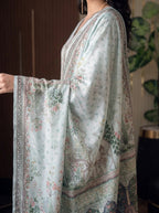 Shalimar - Mint Poly Lawn 3 Piece Printed Suit
