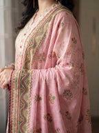 Mahnoor - Pink Poly Lawn 3 Piece Printed Suit