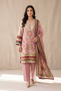 Mahnoor - Pink Poly Lawn 3 Piece Printed Suit