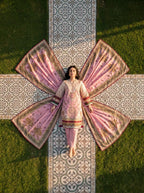 Mahnoor - Pink Poly Lawn 3 Piece Printed Suit