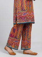 Rang Mahal - Mustard Poly Lawn 3 Piece Printed Suit
