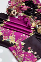 Purple Black (Design 2) digital printed silk 3-piece suit, image 2 of 2