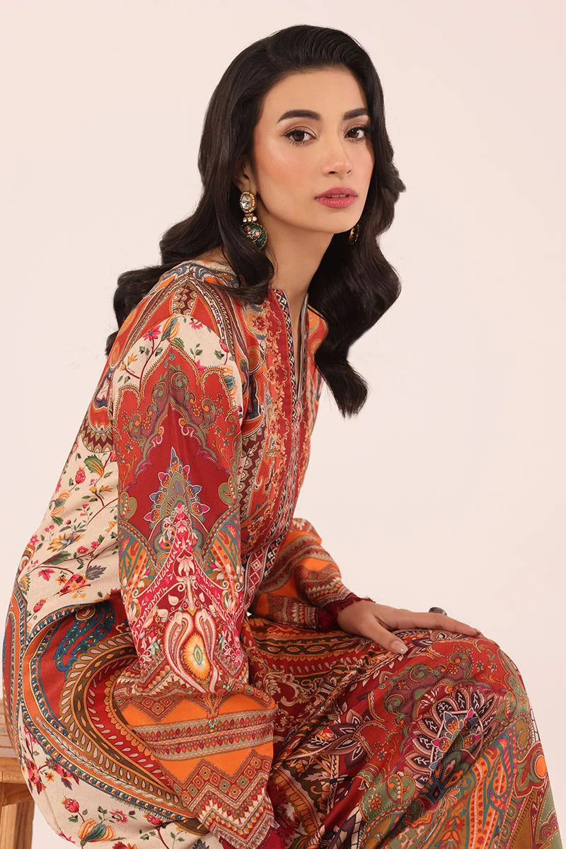 Aatish - Jupiter Fire Digital Printed Silk Long Kaftan