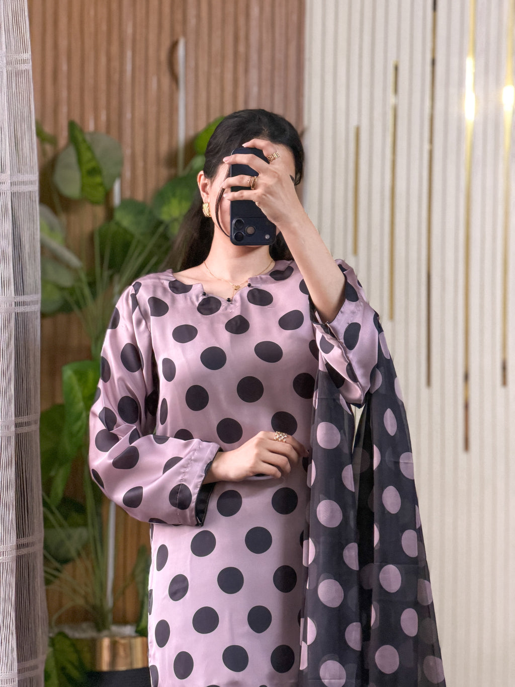 Violet Whisper digital printed silk 3-piece suit, image 3 of 3