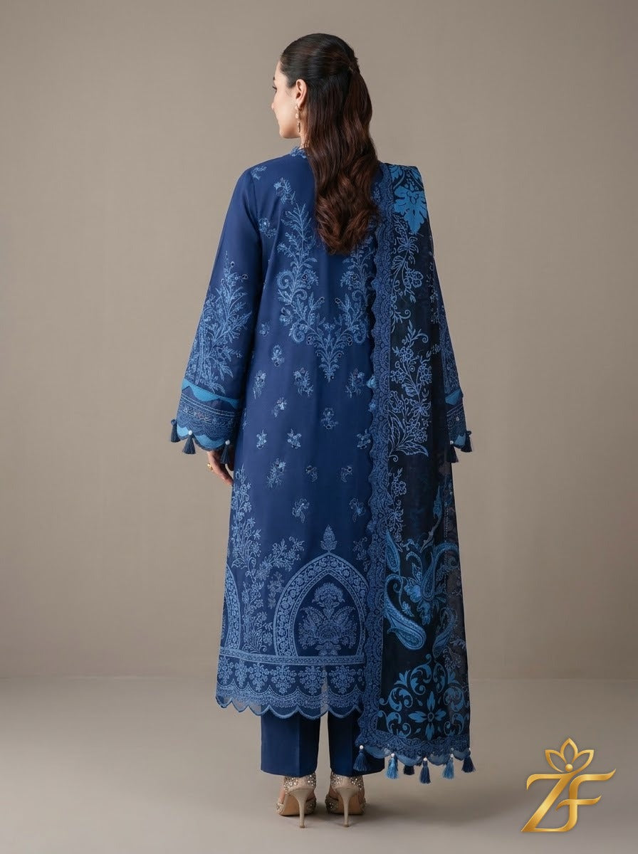 Neelam - Royal Navy 3 Piece Printed Suit