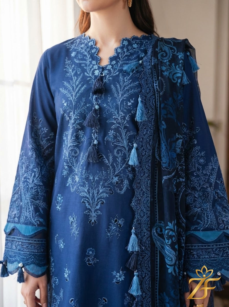 Neelam - Royal Navy 3 Piece Printed Suit