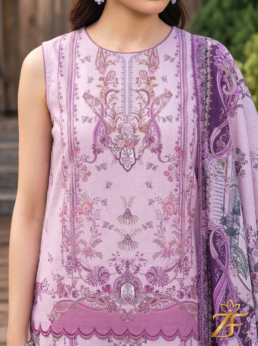 Sitara - Lilac Pink 3 Piece Printed Suit