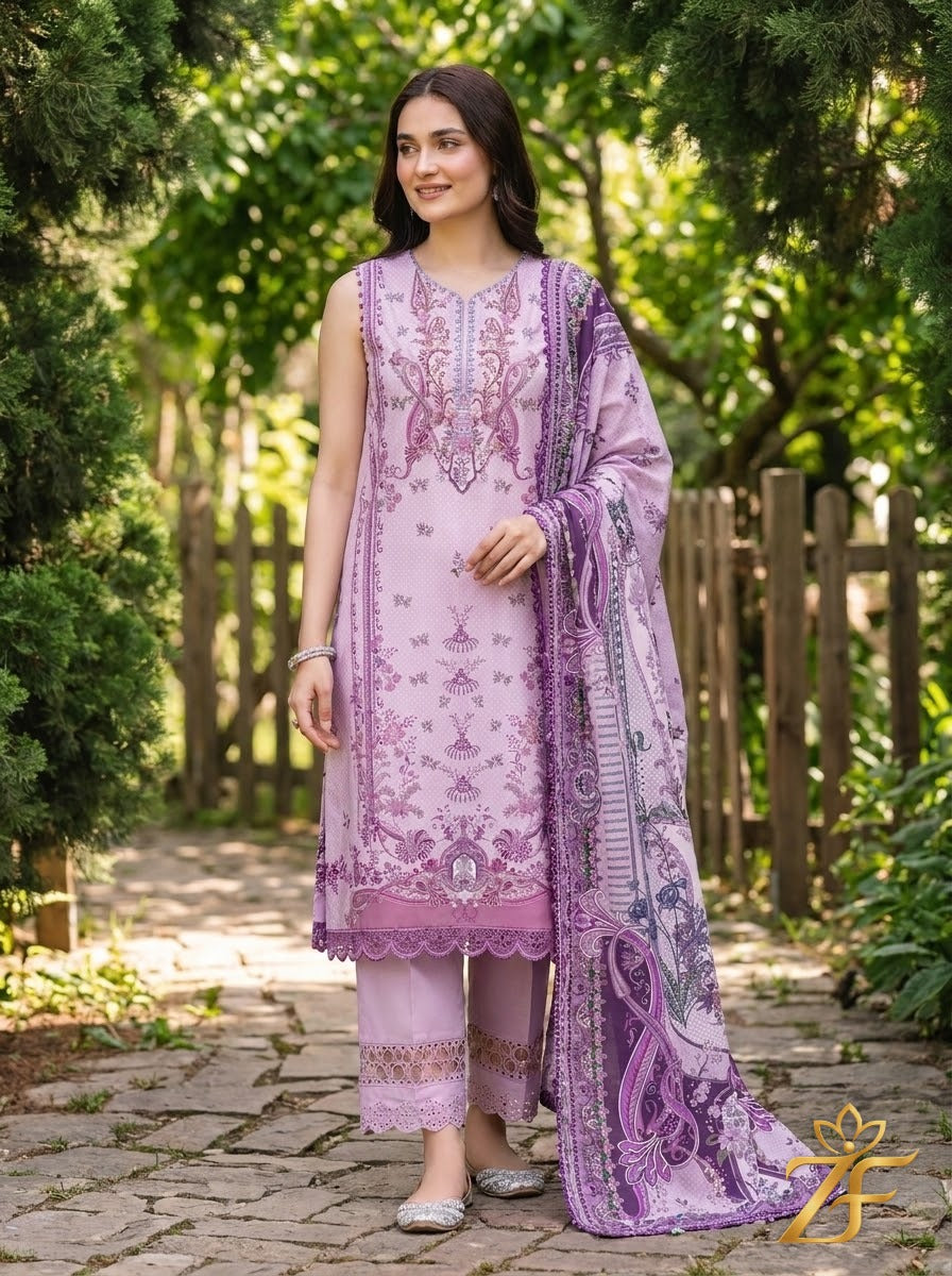 Sitara - Lilac Pink 3 Piece Printed Suit