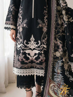 Kali Ghata - Black Ivory 3 Piece Printed Suit