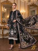 Kali Ghata - Black Ivory 3 Piece Printed Suit