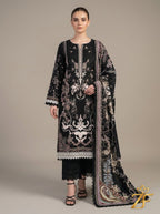 Kali Ghata - Black Ivory 3 Piece Printed Suit