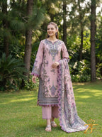 Ada - Blush Pink Grey 3 Piece Printed Suit