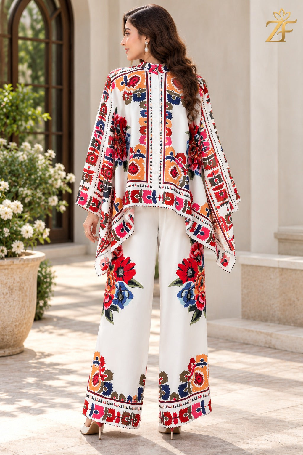 Suzani - Ivory Multicolour 2 Piece Printed Suit