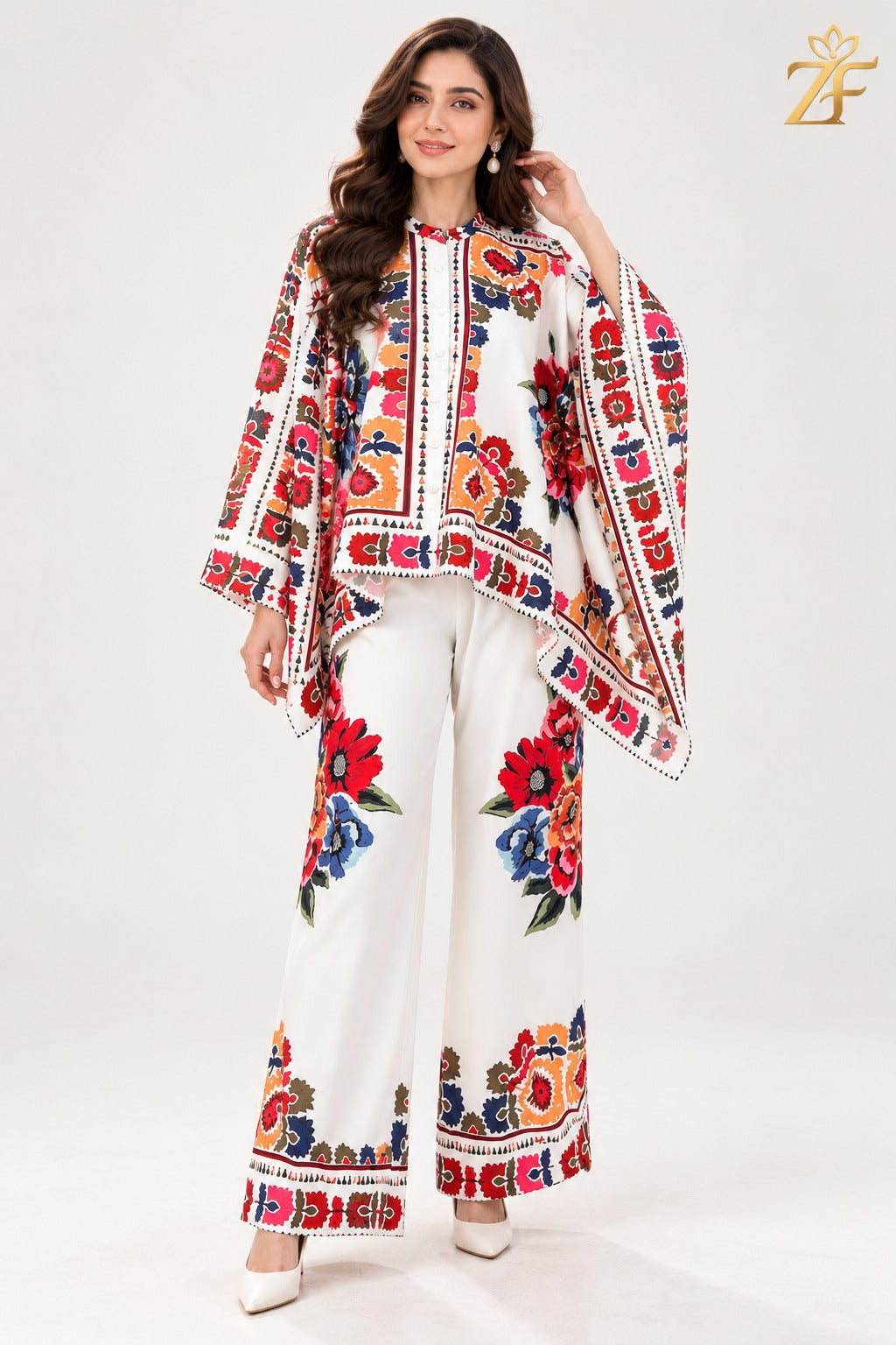Suzani - Ivory Multicolour 2 Piece Printed Suit