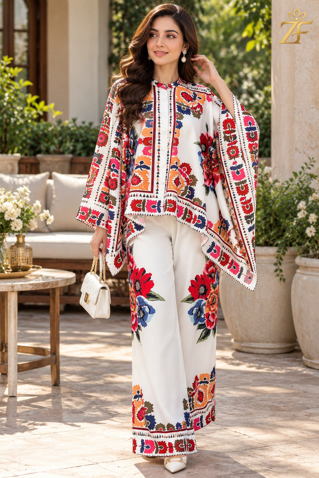 Suzani - Ivory Multicolour 2 Piece Printed Suit